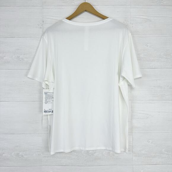 NWT Lululemon Relaxed Fit Boatneck T Shirt Sz 10 White Pima Cotton Short Sleeve - Picture 8 of 16